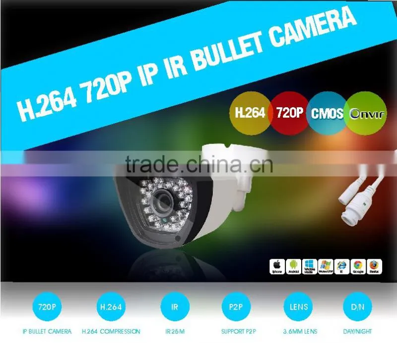 IP66 1.0MP HD 720P IP CMOS sensor IR 35M smart fixed lens dome camera cctv surveillance camera in Shenzhen