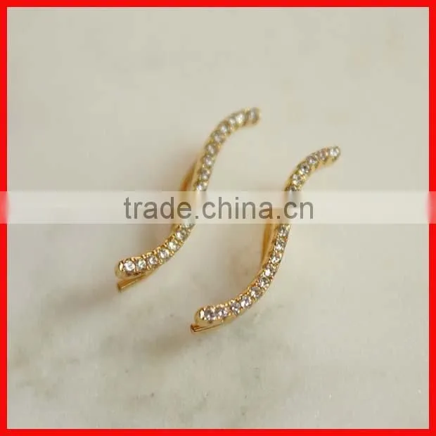 925 sterling silver micro pave cz wholesale screw back diamond earring clip-on