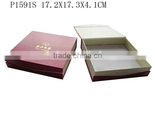 P1591E Classic Book Shape Cardboard Paper Jewelry Earring Box With Velvet Lined