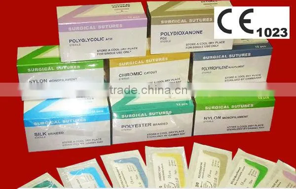 CHROMIC CATGUT WITH NEEDLE SURGICAL SUTURE , CE ISO