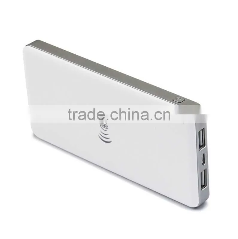 Wrieless power bank 10000mAh capacity with double USB