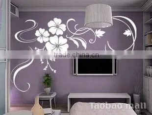 big grace white flower wall pvc sticker