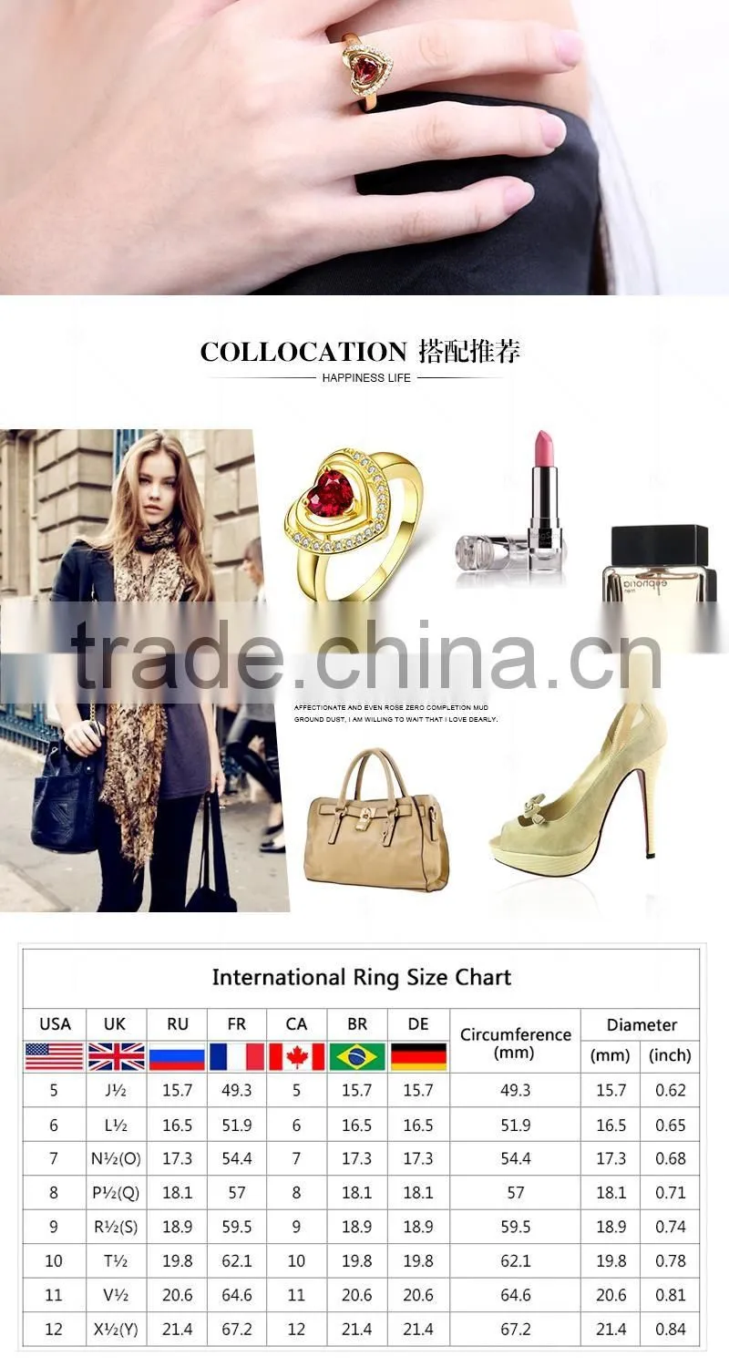 2016 Well-built Fashion Top-level Women Gold Gemstone Ring