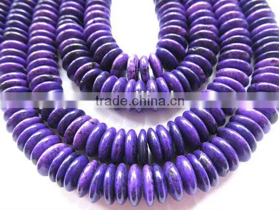 TB0425 Blue turquoise heishi beads,blue howlite rondelle beads