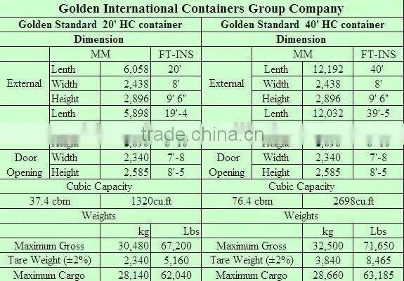20ft 40ft dry container shipping container refrigerator container
