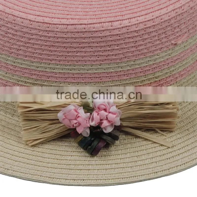 New colorful fashion flat beach straw hat