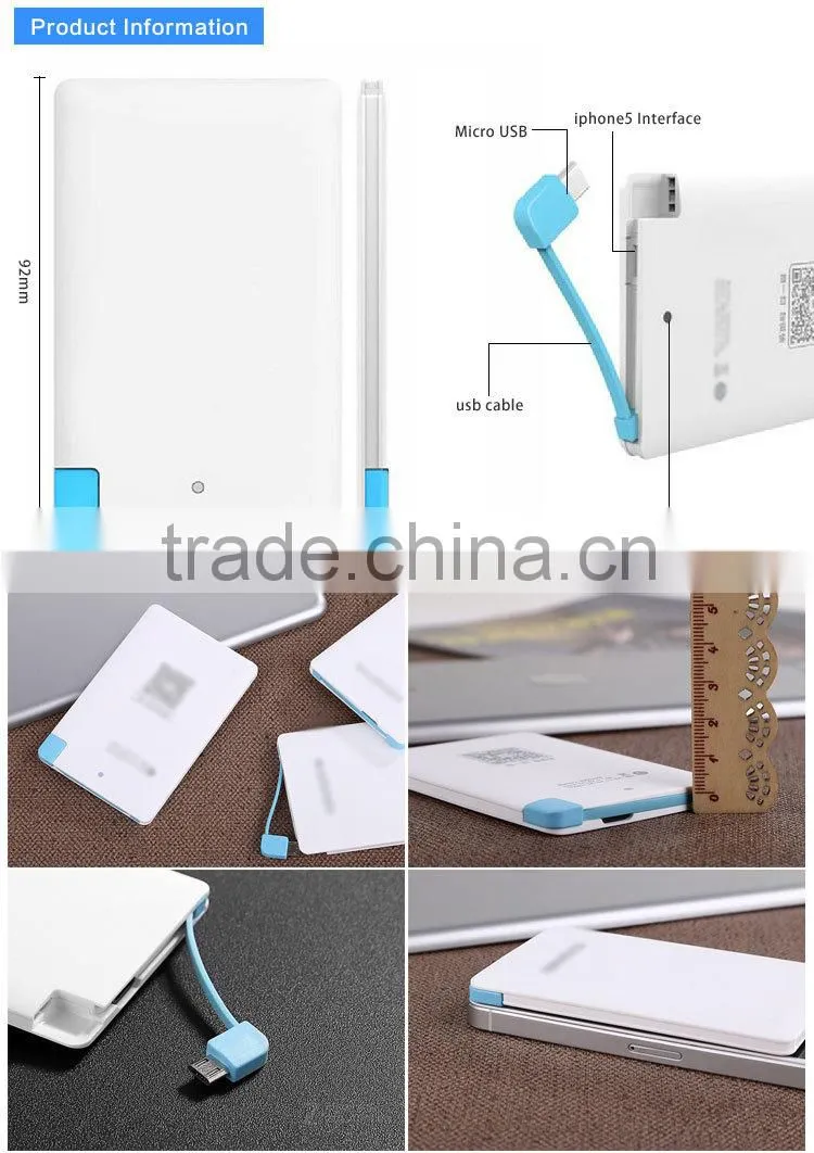 new products 2015 innovative product 1800mah credit card size ultra slim power bank