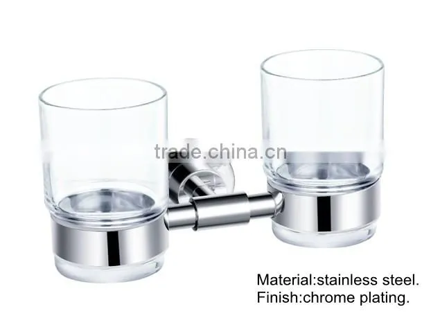 double tooth brush glass holder