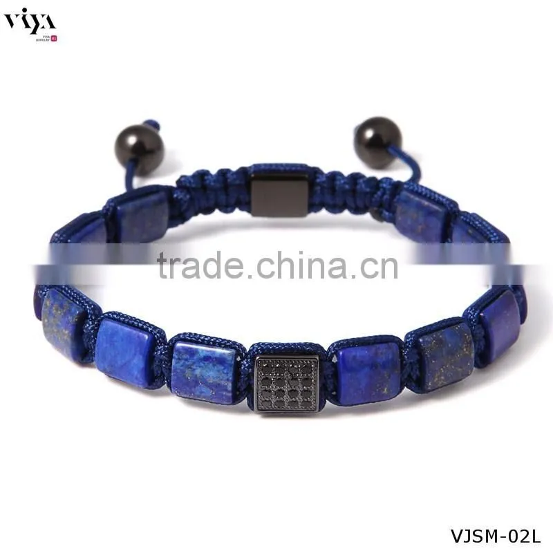 Bracelet Jewelry Charm Square Beads Mens Bracelets with Natural Stone bracelet