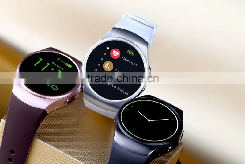 2016 High Quality Wholesale KW18 Smart Watch , Round Screen Smart Watch KW18 with Heart Rate Monitor