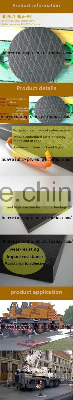 Chinese manufacturers sell UHMWPE crane track pad/crane track pad crawler