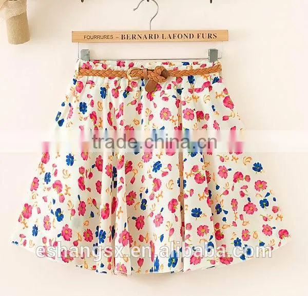 2014 new design chiffon ruffle ladies mini skirt
