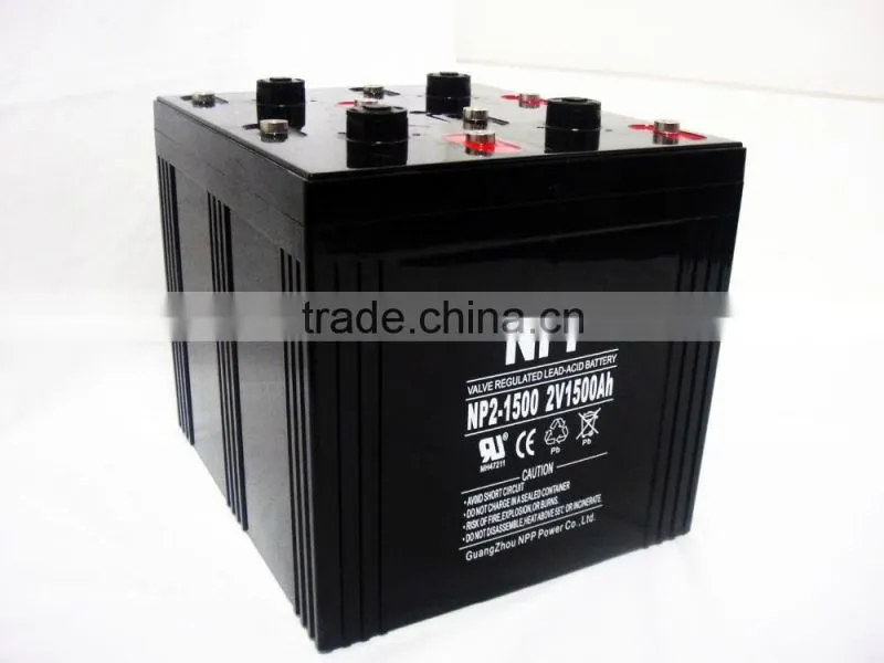 2v1500ah Maintenance free SLA solar battery for lighting equipment