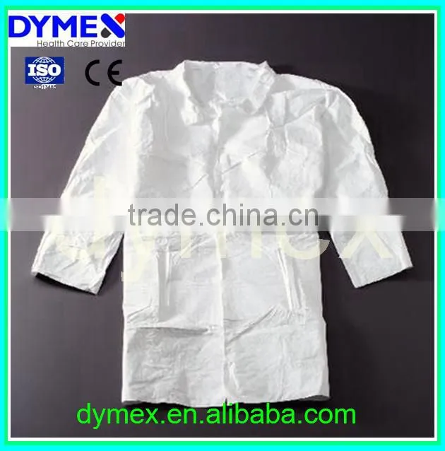 Disposable medical white chemistry lab coat
