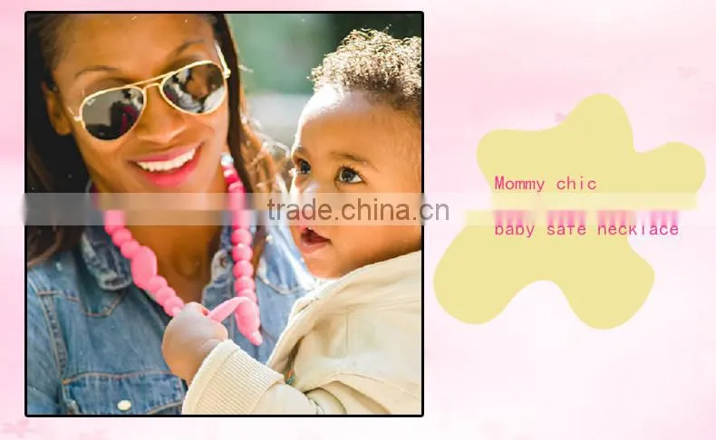 Silicone Chewable Necklace Wholesale/Food-safe Baby Enjoy Bead Necklace