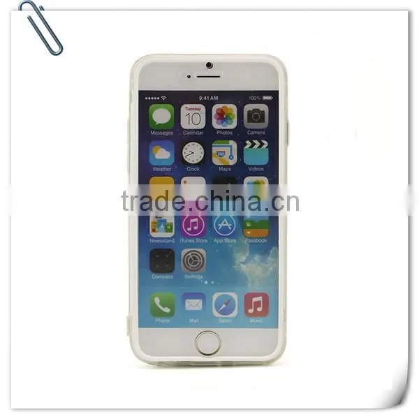 Clean TPU Mobile Phone Case For iPhone 6 With TPU Touching Frame Cover