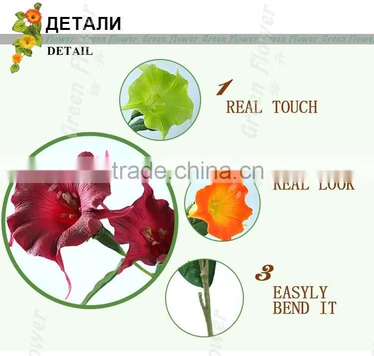 Greenflower 2016 Wholesale Real Touch Latex PU China Artificial Flowers datura for wedding decoration