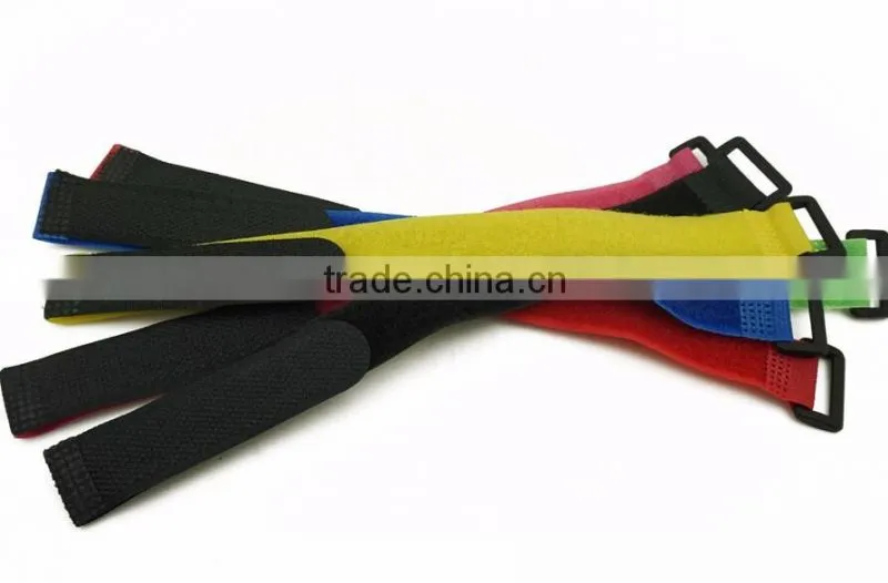 Nylon Buckle Adjustable Hook And Loop Straps Belt Wrap Cable Tie