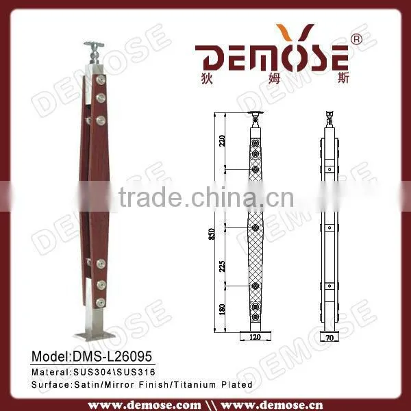 quality stainless steel and wood newel post
