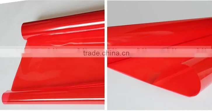 Colorful Transparent PET Film for window and home decoration,Red decorative vinyl window glass static film