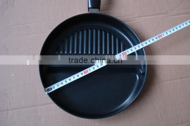 Carbon steel non stick 3pcs / 3 pcs divide division tri - pan premier frying pan set
