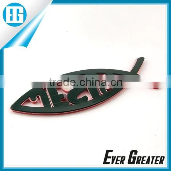 custom jesus fish badge jesus fish auto logo stickers, jesus fish high quality jesus fish logo tags name pvc badge