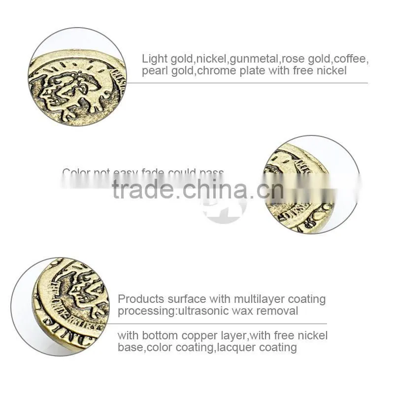 Brass Antique Custom Metal Buttons For Garments