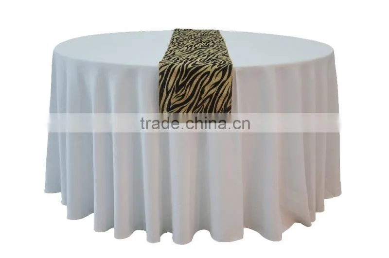 Wholesale black stripes burlap table runner
