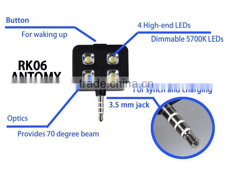 For iphone 6 samung IBLAZR flashing mini led video light Enhan Mini portable led flash light , selfie flash led