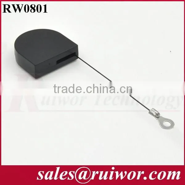 Mini D-shaped Retractable security tether used in supermarkets