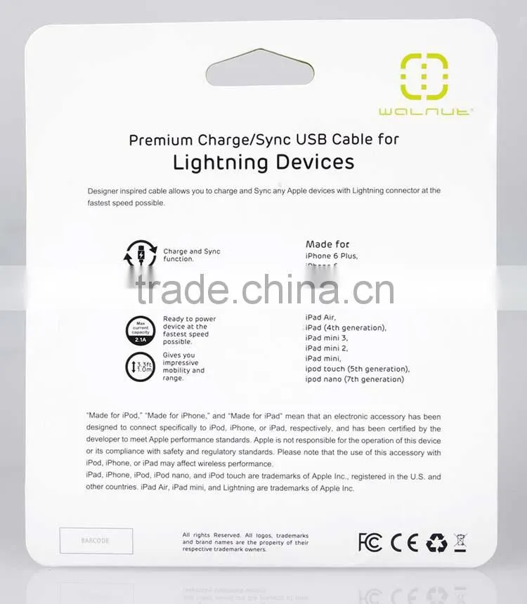 black color for iphone 5 fabric braided charger usb cable