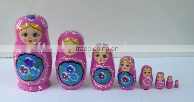 Beautiful wooden russian matryoshka nesting Dolls for 5 pc
