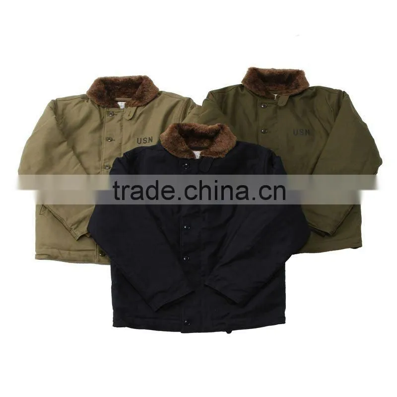 Navy Deck Jacket , TAN Color Military clothing fashion jacket