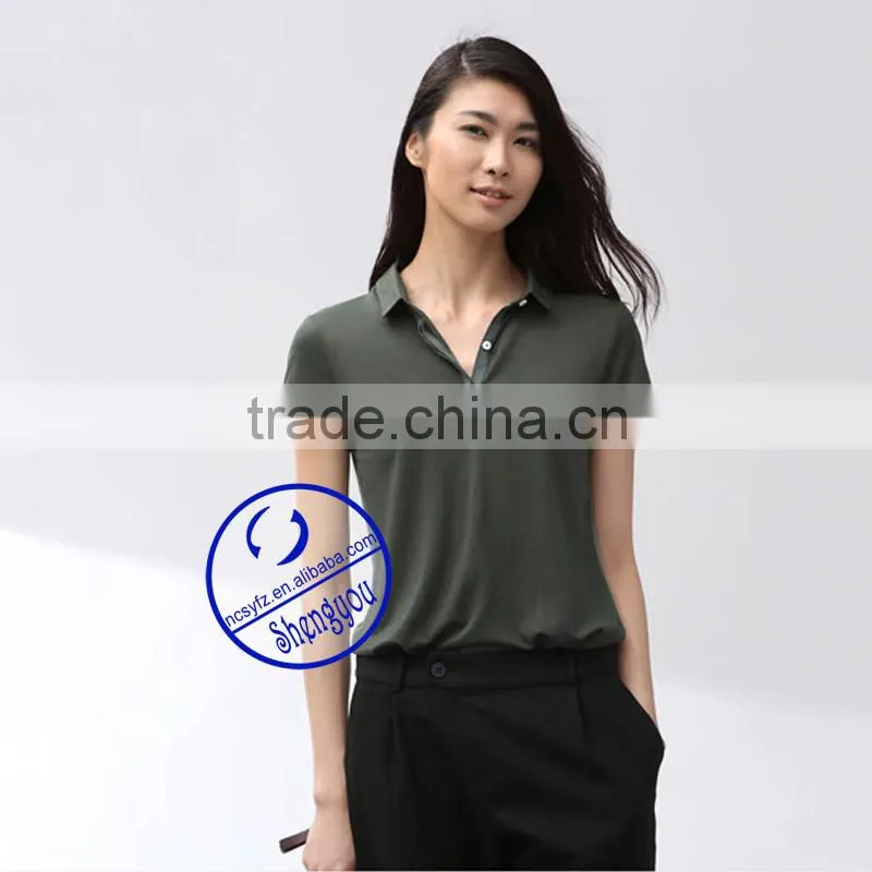 custom plain women polo t shirt manufactures china