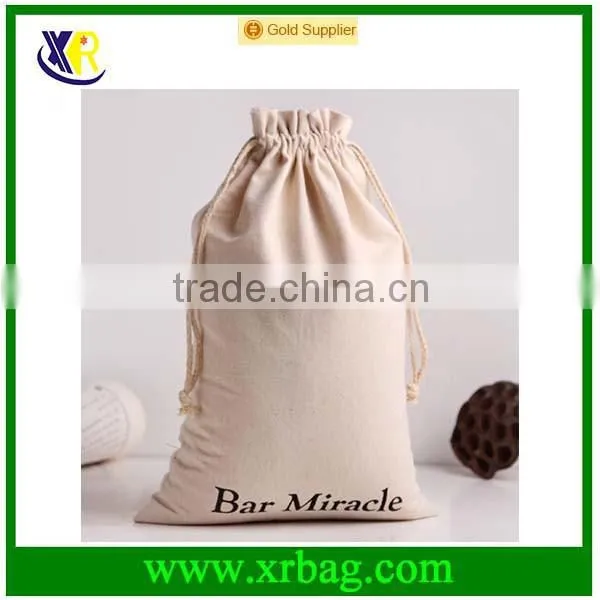Custom promotional cotton drawstring grocery backpack bags