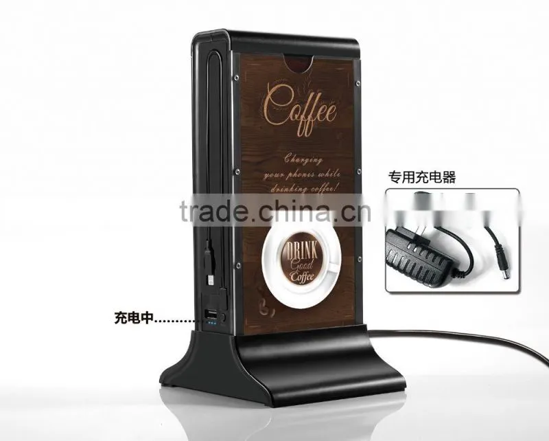 Unique design restaurant cell phone charging dock station for coffe shop, KTV, Bar, Hotel lobby with 4 port output charger