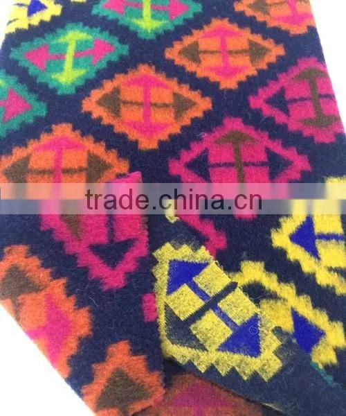 Wool acrylic blend jacquard fabric for winter overcoat
