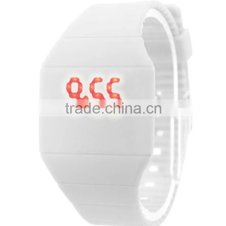 Fashion LED Digital candy silikon unisex water resistant touch screen led watch