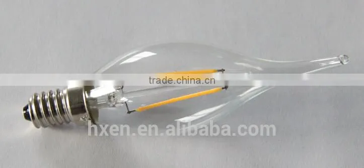 Full glass 400lm 4W E14 led filament candle bulb