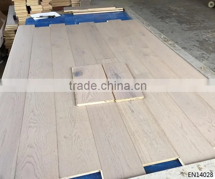 Antique Dark Smoked White Oak Wood Parquet Flooring