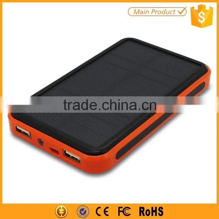 Outdoor 10000mAh Flashlight Power Bank Solar Full Capacity