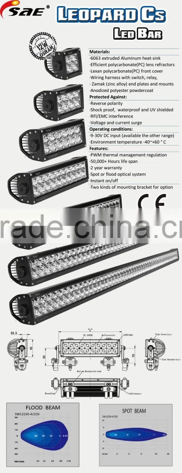 51inch 300W offroad led light mounting bars for car