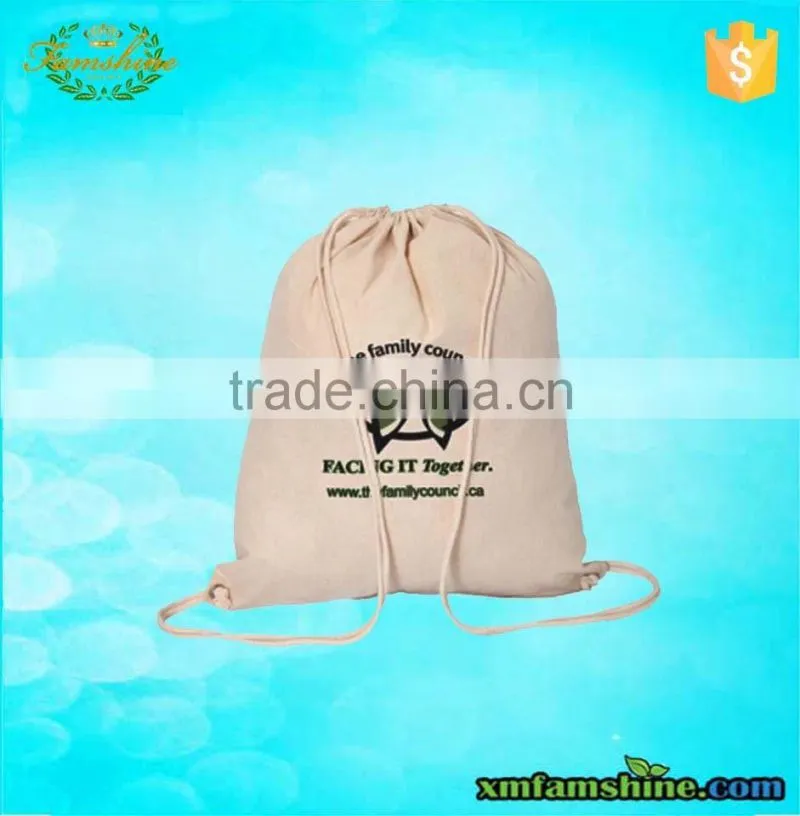 Top quality natural cotton muslin drawstring bag