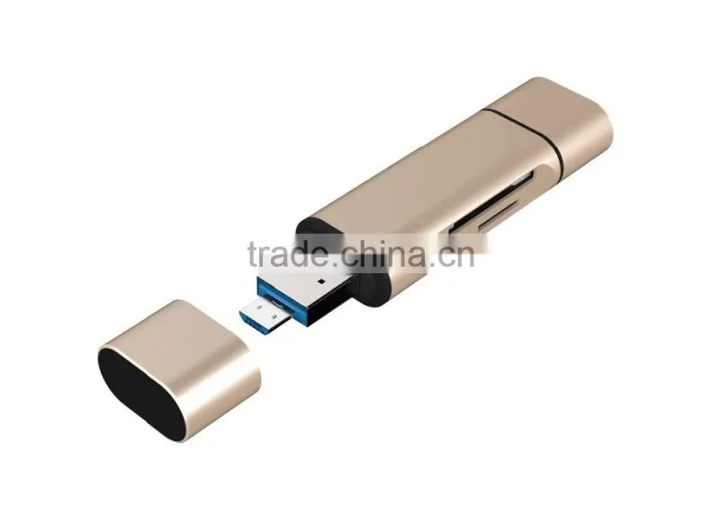 USB-C USB-A Micro USB 3 in 1 TF SD OTG Card Reader