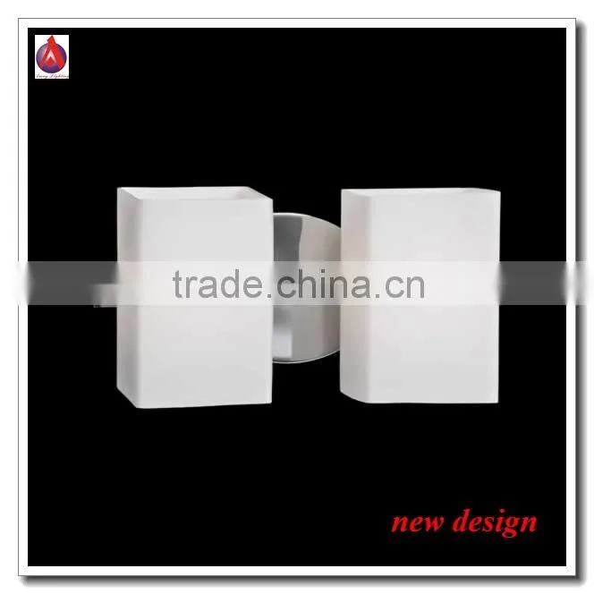 Zhongshan wall light fittings with glass shade and metal in satin nickel backplate