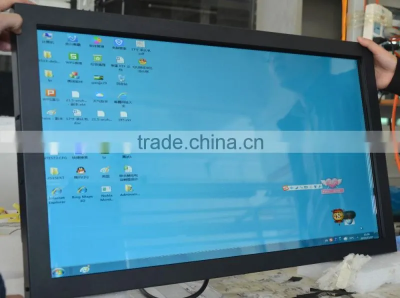 32 inch IR touch screen lcd monitor for bank hospital station