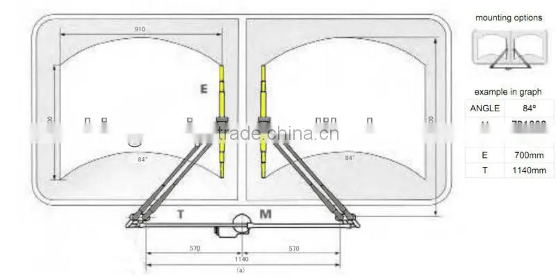 Wiper Assembly for Bus,Synchronised Pantograph wiper system with 1 motor, Medium duty for bus