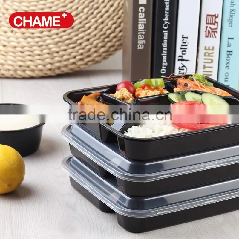 Best selling stackable 3 compartment plastic meal prep container