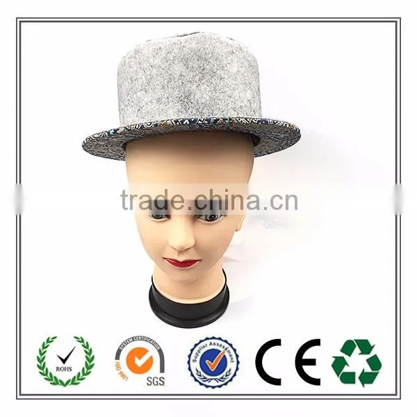Alibaba High Quality Fashion Elegant Grey Felt Hat For Women Decoration
