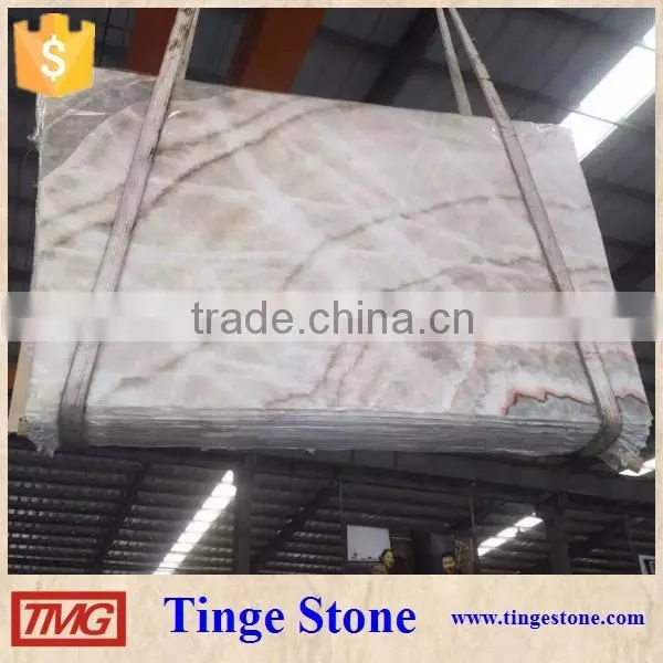 Elegant wood grain onyx slab on hot sale